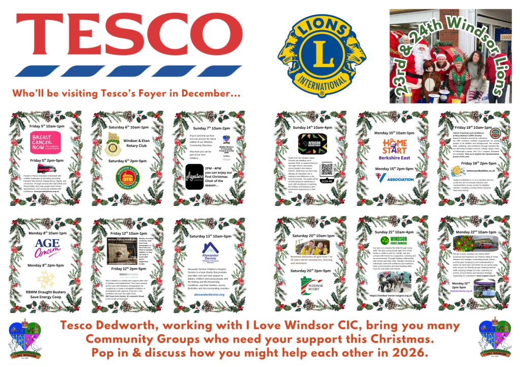 December Community Groups in Tesco Foyer 2025