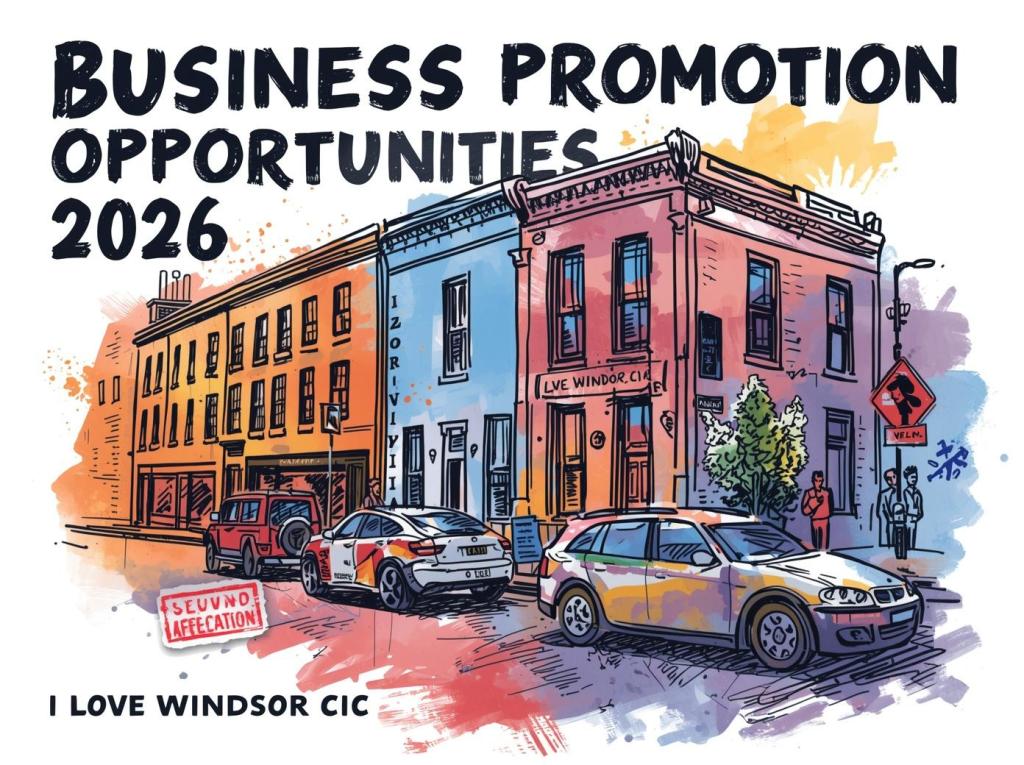poster promoting Business Promotion Opportunities 2026 for I Love Windsor CIC
